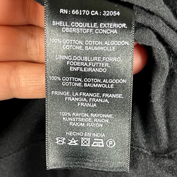 Anthropologie Vanessa Virginia Jacket Womens XS Black Fringe Whimsigoth Flapper - Picture 10 of 16